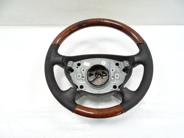04 Mercedes W463 G500 steering wheel with wood trim, black 2114600603