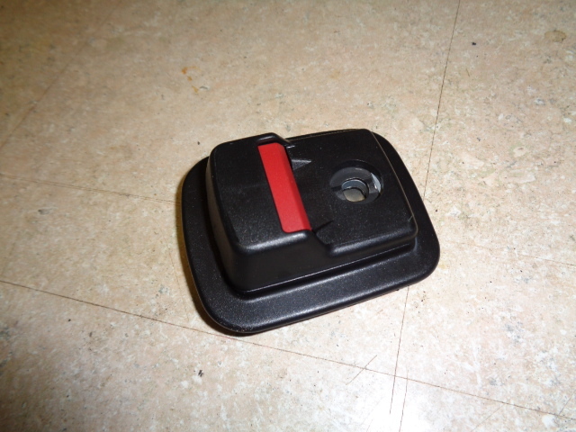 03 Mercedes R230 SL500 luggage seat belt clip buckle, rear 2308600096 black