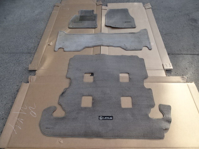 2000 Lexus LX470 floor mats, cargo, interior carpet mat set, tan