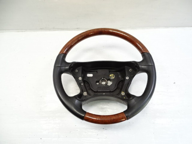03 Mercedes R230 SL500 steering wheel, leather/wood, black