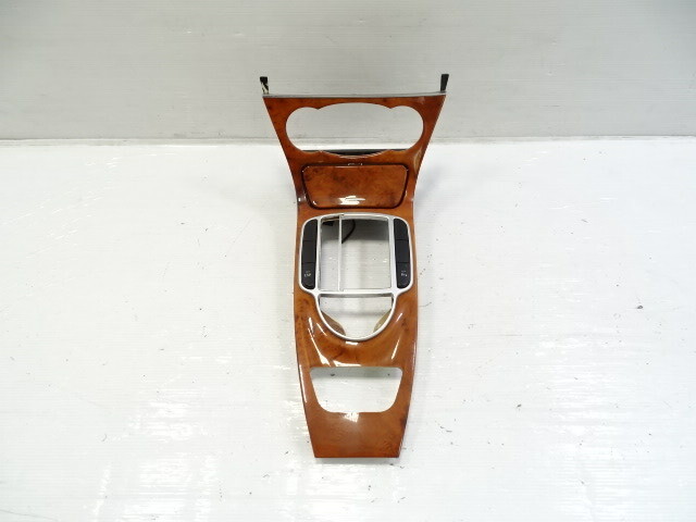 05 Mercedes R230 SL55 center console wood trim with ashtray, walnut veneer, 2306801836