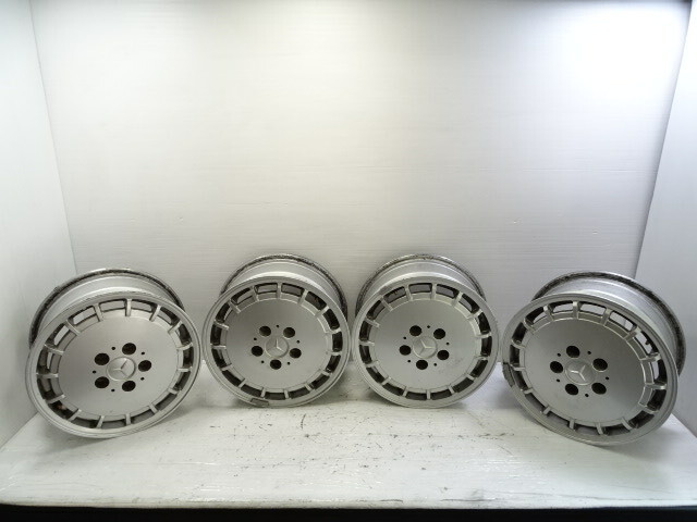 85 Mercedes R107 380SL wheels set, TSW silver alloy 15x7, Et25 aftermarket
