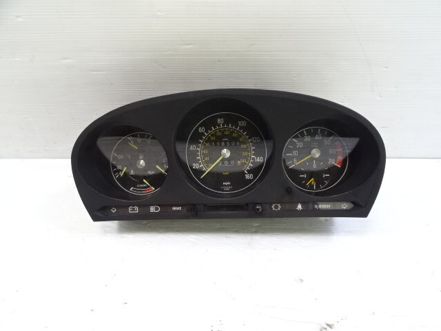 83 Mercedes R107 380SL instrument cluster, speedometer