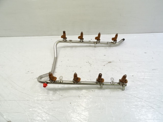 03 Mercedes R230 SL500 fuel injectors w/rail 1130780249 1130700595