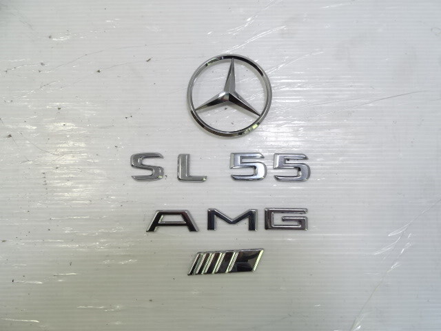 04 Mercedes R230 SL55 emblem set, on trunk lid SL55 AMG