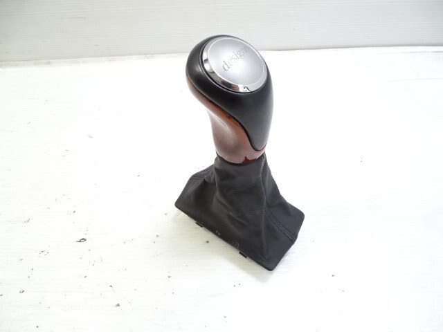 03 Mercedes R230 SL500 gear shift knob, black w/wood 2302673510 designo