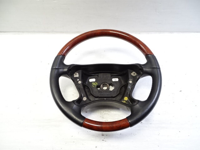 03 Mercedes R230 SL500 steering wheel, leather/wood, black designo