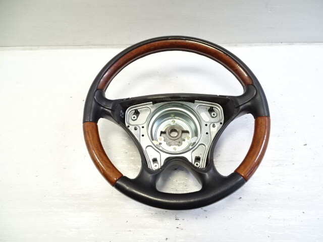 01 Mercedes R170 SLK320 steering wheel, wood/leather, black 1704601403