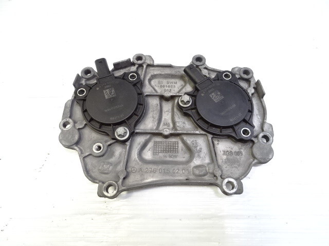 14 Mercedes X166 GL450 engine timing chain cover plate, left/right 2760150201