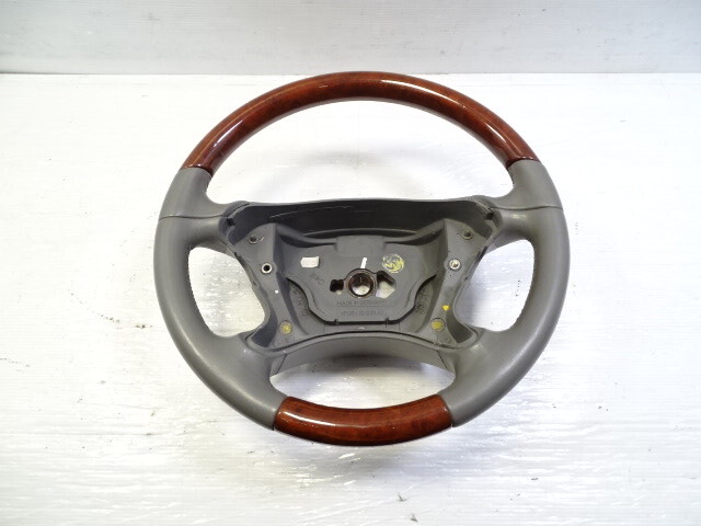 03 Mercedes R230 SL500 steering wheel, leather/wood, alpaca gray