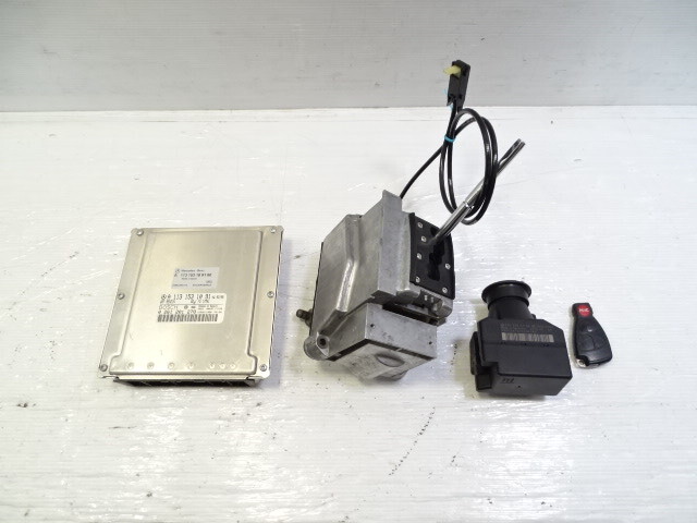 03 Mercedes R230 SL500 engine ignition ecu computer key fob & shifter 1131531091