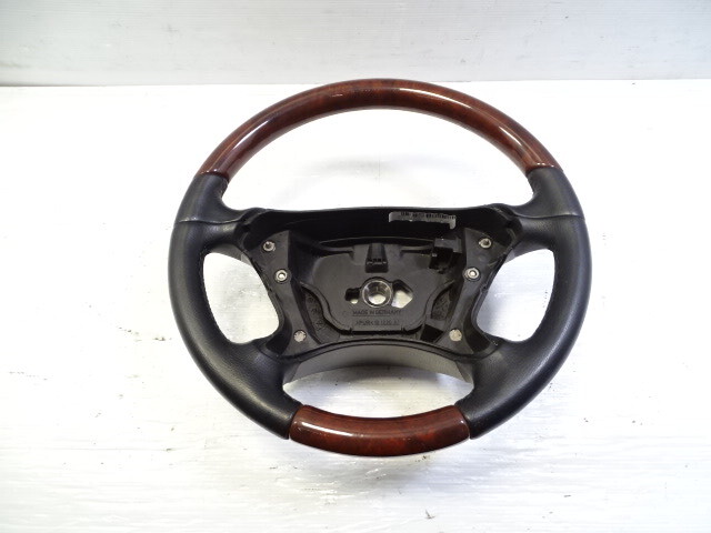 06 Mercedes R230 SL500 steering wheel, leather/wood, black