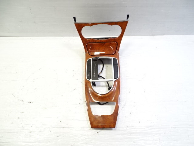 06 Mercedes R230 SL500 center console wood trim with ashtray, walnut veneer, 2306801836