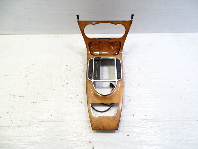 08 Mercedes R230 SL550 center console wood trim with ashtray chestnut