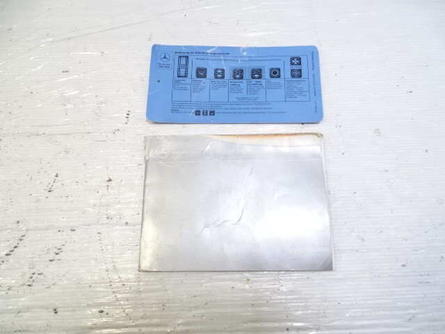 84 Mercedes R107 380SL owner's manual 450SL 450SLC