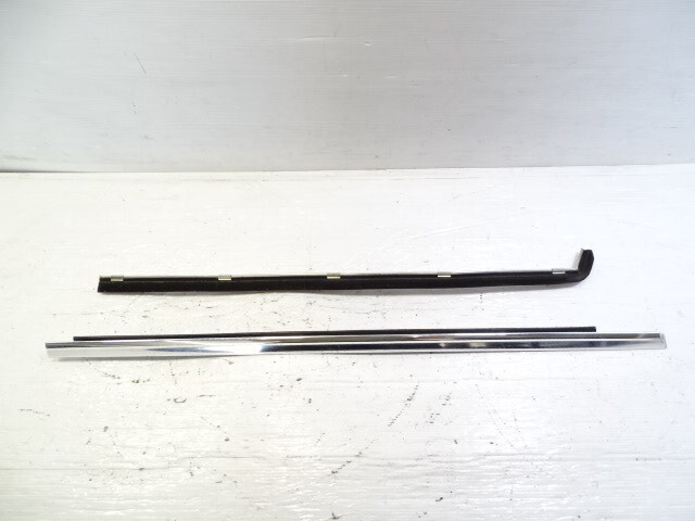 84 Mercedes R107 380SL trim, door chrome trim w/ window scraper seal, right