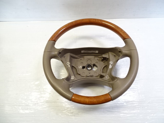08 Mercedes R230 SL550 steering wheel, leather/wood, beige 2304600703