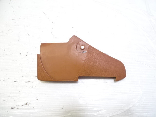79 Mercedes W123 300CD trim, seat belt buckle cover panel, left, 1239182830 palomino Coupe