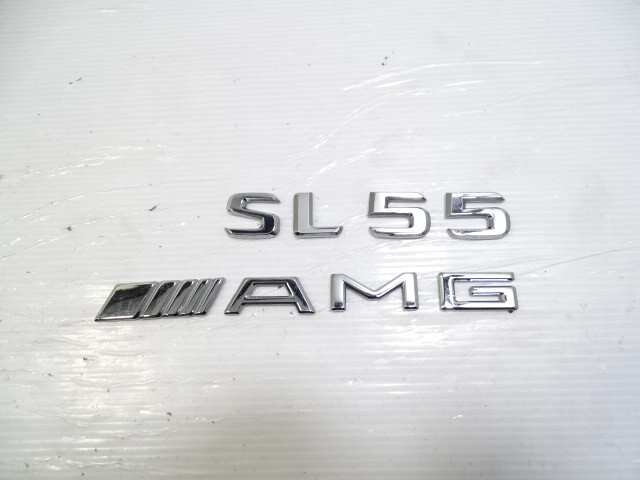 Mercedes R230 SL55 SL500 emblem set, on trunk lid SL55 AMG