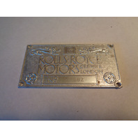 Rolls-Royce Crewe & London emblem, serial number plaque