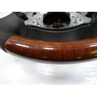 04 Mercedes W463 G500 steering wheel with wood trim, black 2114600603