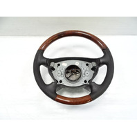 04 Mercedes W463 G500 steering wheel with wood trim, black 2114600603