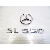Mercedes R230 SL550 emblem set, on trunk lid SL550