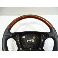 03 Mercedes R230 SL500 steering wheel, leather/wood, black