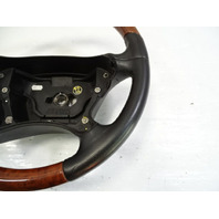 03 Mercedes R230 SL500 steering wheel, leather/wood, black