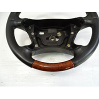 03 Mercedes R230 SL500 steering wheel, leather/wood, black