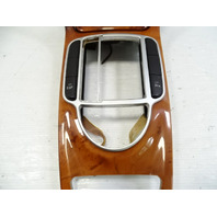 05 Mercedes R230 SL55 center console wood trim with ashtray, walnut veneer, 2306801836