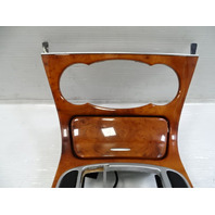 05 Mercedes R230 SL55 center console wood trim with ashtray, walnut veneer, 2306801836