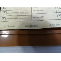 85 Mercedes R107 380SL trim, fuse box cover, palomino, passenger footwell, 1075452800