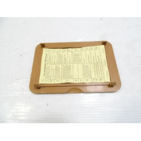 85 Mercedes R107 380SL trim, fuse box cover, palomino, passenger footwell, 1075452800