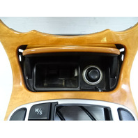 03 Mercedes R230 SL500 center console wood trim with ashtray 2306803739 chestnut