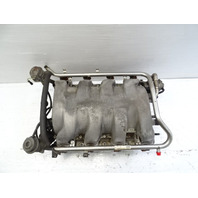 03 Mercedes R230 SL500 intake manifold, w/fuel injectors, 1131400401