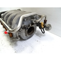 03 Mercedes R230 SL500 intake manifold, w/fuel injectors, 1131400401