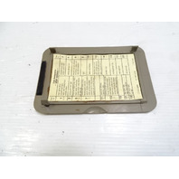 83 Mercedes 380SL trim, fuse box cover, gray, passenger footwell