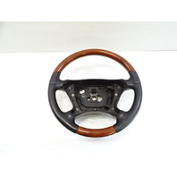 04 Mercedes R230 SL500 steering wheel, leather/wood, black