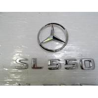 04 Mercedes R230 SL500 emblem set, on trunk lid SL55 SL550 AMG