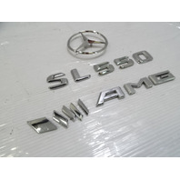 04 Mercedes R230 SL500 emblem set, on trunk lid SL55 SL550 AMG