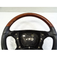 04 Mercedes R230 SL500 steering wheel, leather/wood, black