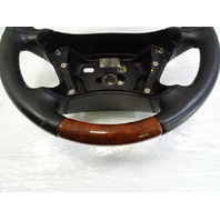 04 Mercedes R230 SL500 steering wheel, leather/wood, black