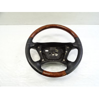 04 Mercedes R230 SL500 steering wheel, leather/wood, black