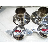 83 Mercedes R107 380SL wheels set, Dayton wire w/ adapters & caps / 16x7