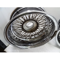 83 Mercedes R107 380SL wheels set, Dayton wire w/ adapters & caps / 16x7