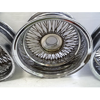 83 Mercedes R107 380SL wheels set, Dayton wire w/ adapters & caps / 16x7