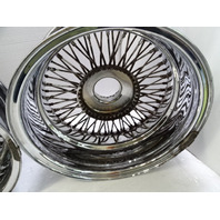 83 Mercedes R107 380SL wheels set, Dayton wire w/ adapters & caps / 16x7