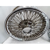 83 Mercedes R107 380SL wheels set, Dayton wire w/ adapters & caps / 16x7
