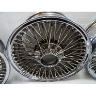 83 Mercedes R107 380SL wheels set, Dayton wire w/ adapters & caps / 16x7
